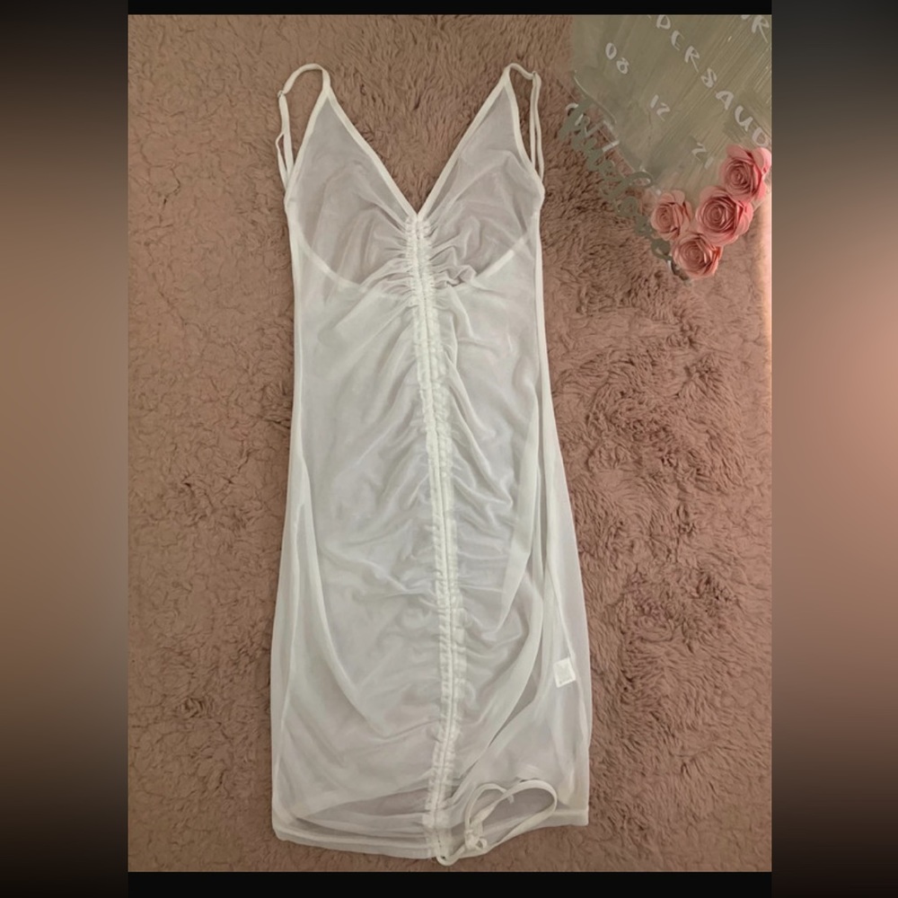 White sheer see through dress